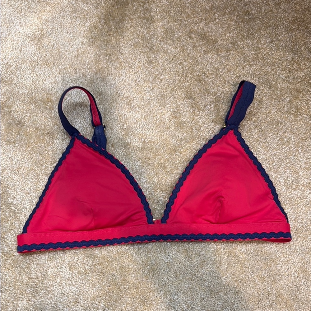 Vineyard Vines Red and Navy Bikini Top